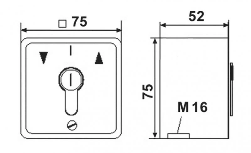 WTS - Standard - Schlüssel-Schalter AB = Tastend / AUF = Rastend, UP ,Wassergeschützt - Schutzart IP 54