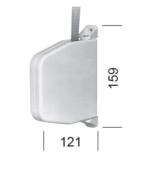 Mini-Aufschraubgurtwickler weiß, 5 m Gurtaufnahme, mit Gurt, schwenkbar, 22 mm breit Weiss