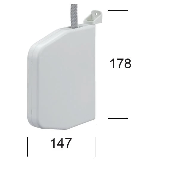 Mini-Aufschraubgurtwickler weiß, 7 m Gurtaufnahme, mit Gurt, schwenkbar, aufklappbar, 22 mm breit mit Masse