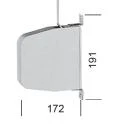 Mini-Aufschraub- Getriebegurtwickler weiß, mit 11 m Gurt grau, schwenkbar, 30,5 mm breit