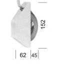 Mini-Halb-Einlassgurtwickler weiß, 5 m Gurtaufnahme, mit Gurt grau, 28 mm breit mit Masse