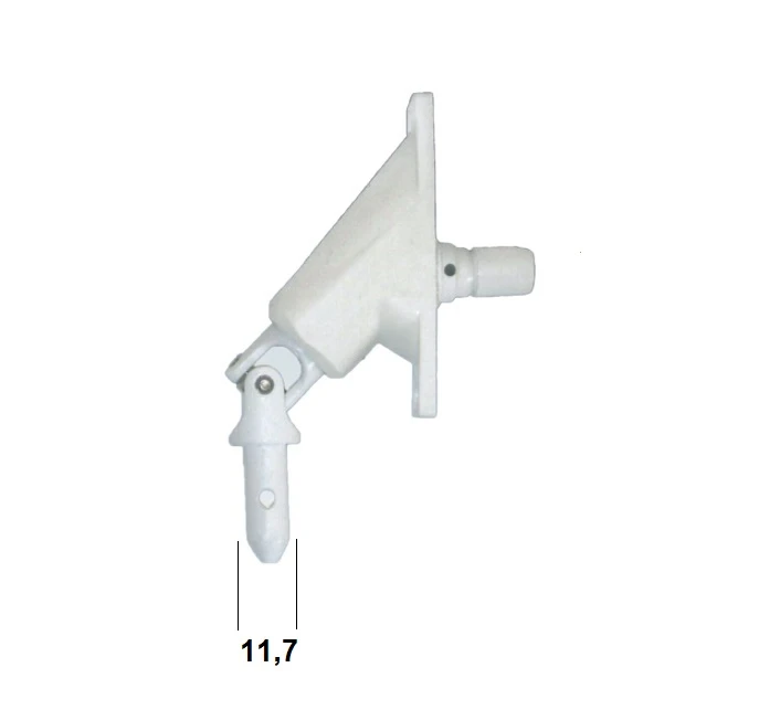 Gelenklager 35°, Weiß oder Vernickelt Anschraubplatte: 27 x 45 mm