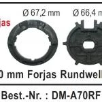 WTS - Adapterset DM-A70RF :70 mm Forjas Rundwelle , Forjas für alle Rohrmotoren  Ø 45 mm Serie