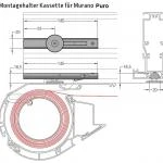 Montagehalter Kassette für Murano Puro - für Lewens Portofino Unterglasmarkise