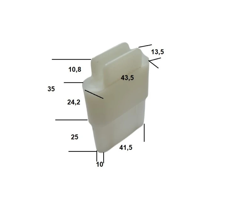 2 x Gleitstopfen für Rollladen  Alu Winkelendleiste 14 x 35 , transparent