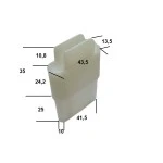 2 x Gleitstopfen für Rollladen  Alu Winkelendleiste 14 x 35 , transparent