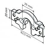 Anschlussteil - B-Lasche-R C-plug inkl. Schrauben für Becker Rohrmotoren  R7 bis R40