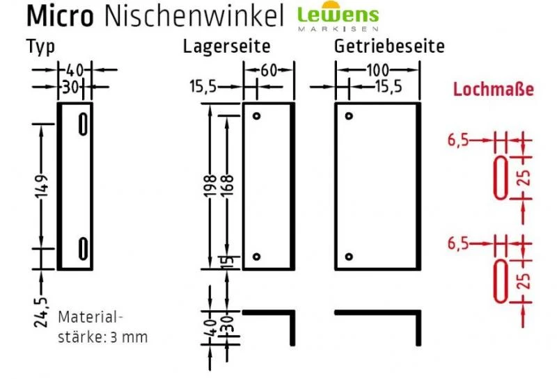 Nischenhalter für Armhalterr für Lewens Micro