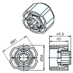 Adapterset für Profilwelle O-HM65, für Rohrmotoren Becker Baureihe P und R Serie mit Hinderniserkennung 