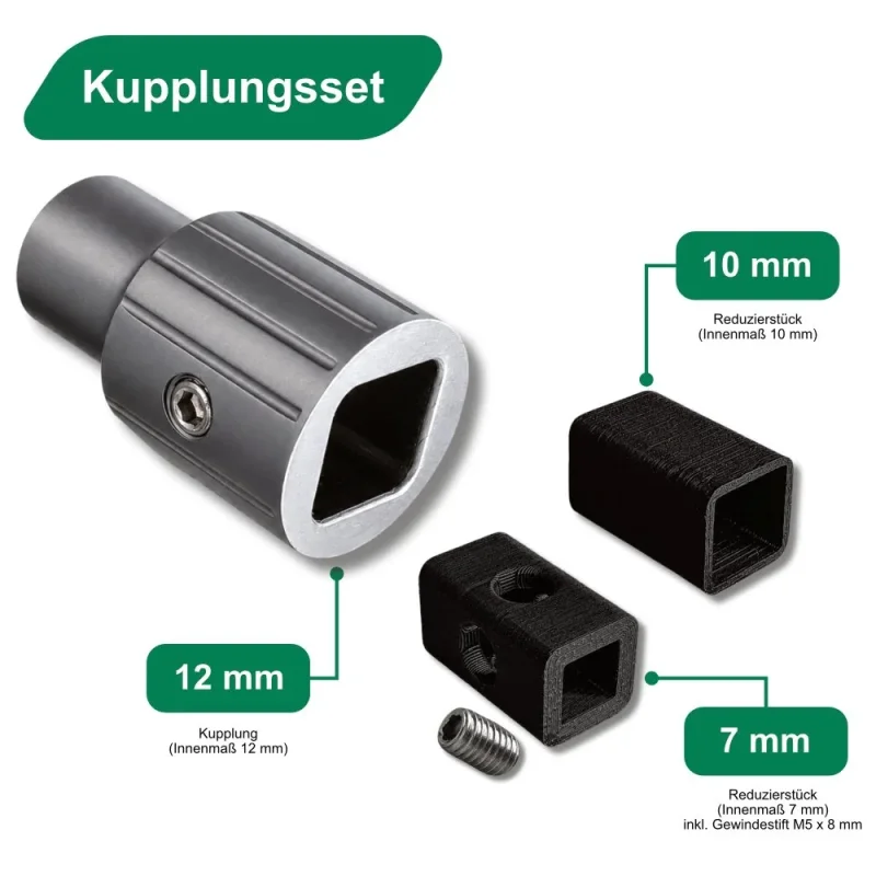 Kupplungen für Wellen-Typen Rundwelle/Vierkant- und Sechskantwelle für Jalousiemotoren/Mittelmotoren Serie DMJ