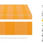 Markisentuch Multi- Blockstreifen ,Sole - Gelb/Orange UPF 50+, Acryl 1, Stoff-Nr. 11709