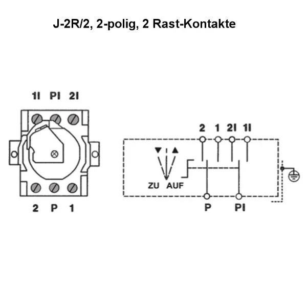 Schalteinsatz 2-polig, mit 2 Rast-Kontakte (Auf/Ab), für Schlüsselschalter S-APZ/S-EPZ