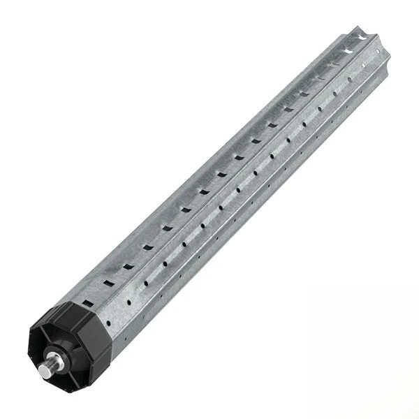 Teleskopwelle SW 60, Länge 500 mm, aus feuerverzinktem Stahl, für Achtkantwelle SW 60, montiert mit Walzenkapsel