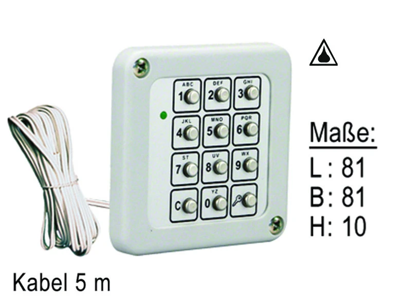 WTS - CS-MT Tastatur mit Metall-Tastenfeld (vandalismusgeschützt) (Tastaturen nur geeignet für Code-Schloss CS-90)