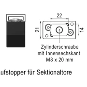 WTS - Modularer Auflaufstopper, Grundmodul, 39x21x29 mm, für Sektionaltore