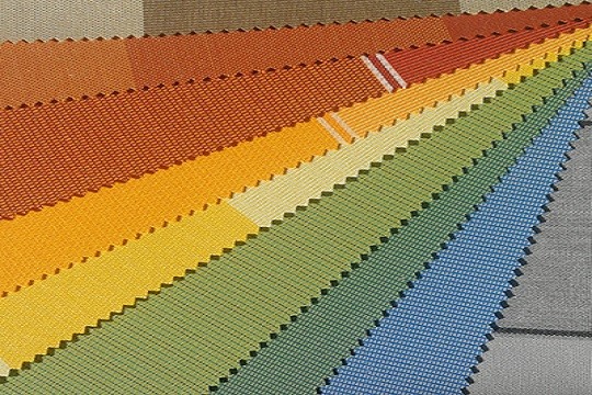 Markisentücher Tücher  Blockstreifen Farbgruppe Lava Rot – Polyester,  UV-Sonnenschutz Auswahl - UPF 15 bis 50+